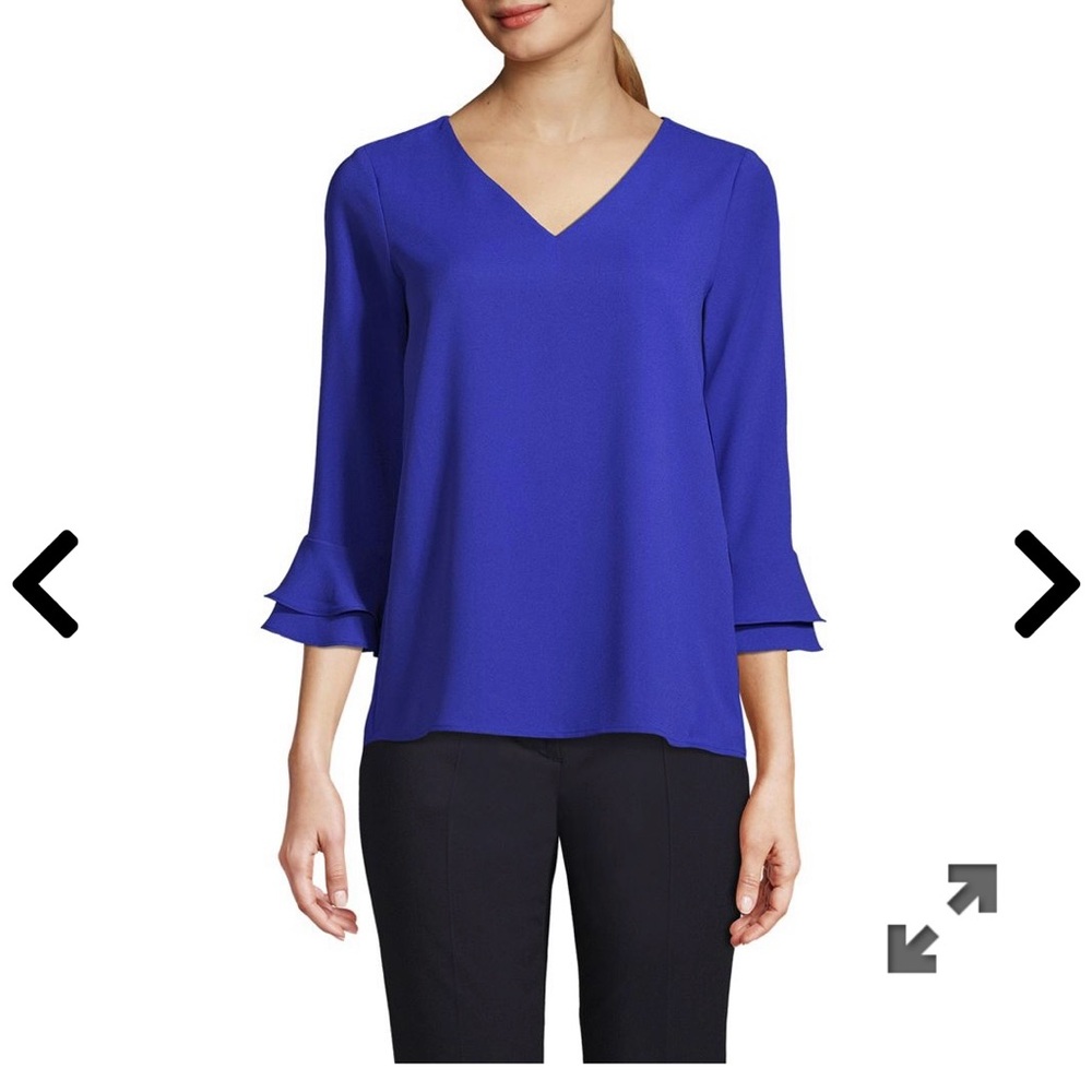 Coast UK 8 US 4 cobalt blue blouse 100% Polyester